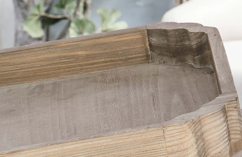 Distressed Square Wood Trays  Set of 2