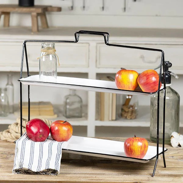 Enamelware Two Tiered Stand