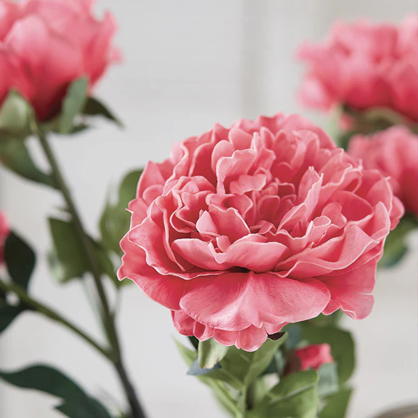 Real Touch Faux Pink Peonies Flowers, Set of 4