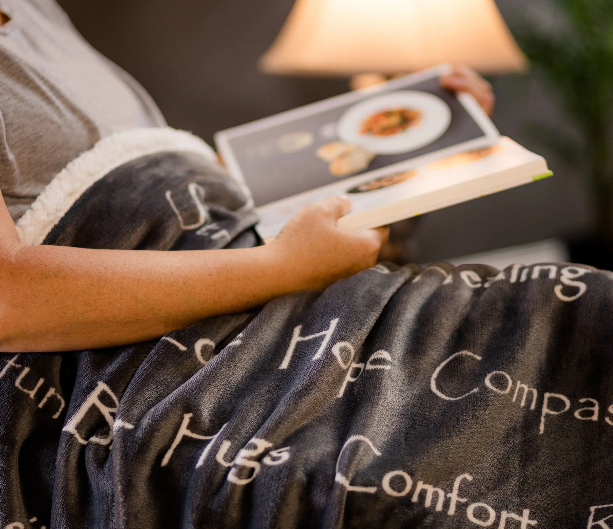 Gift Faux Fur Comfort Words Throw Blanket