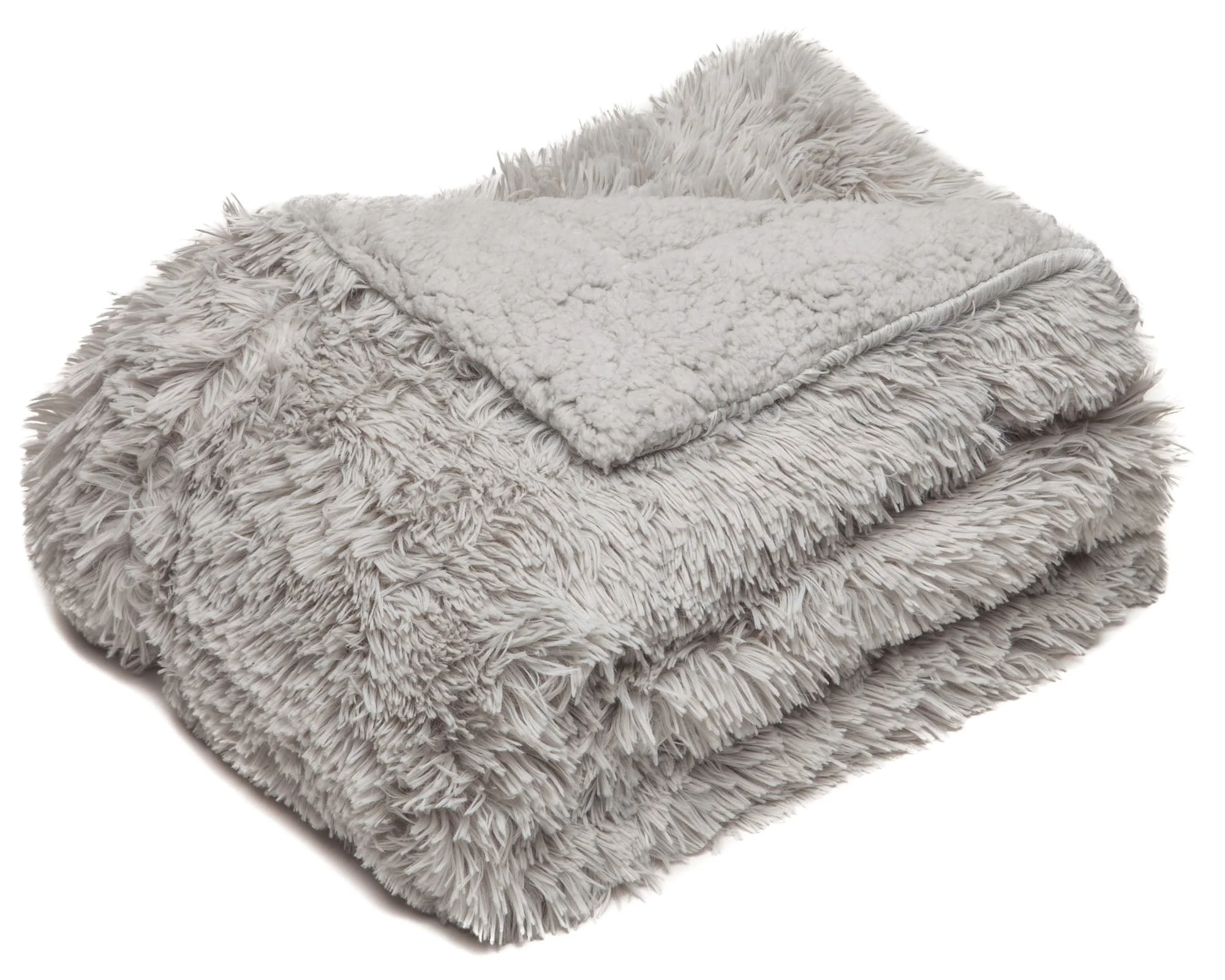 Solid Faux Long Fur Throw Blanket