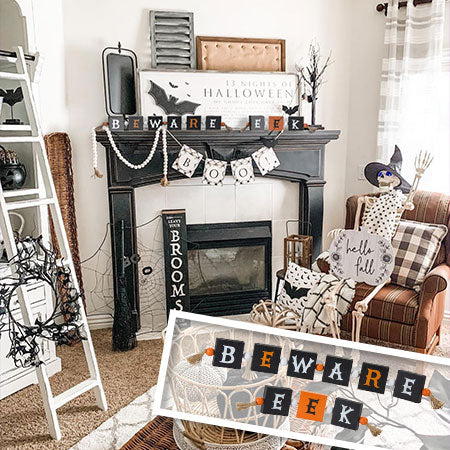 Halloween Block Garland, Set of 2