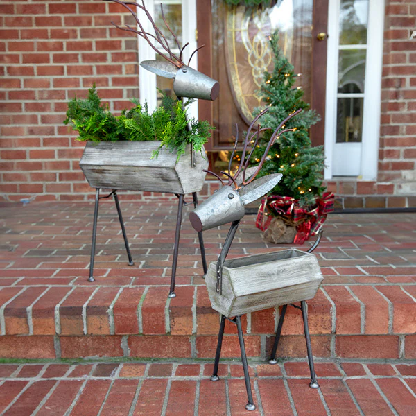 Standing Reindeer Planters, Set of 2