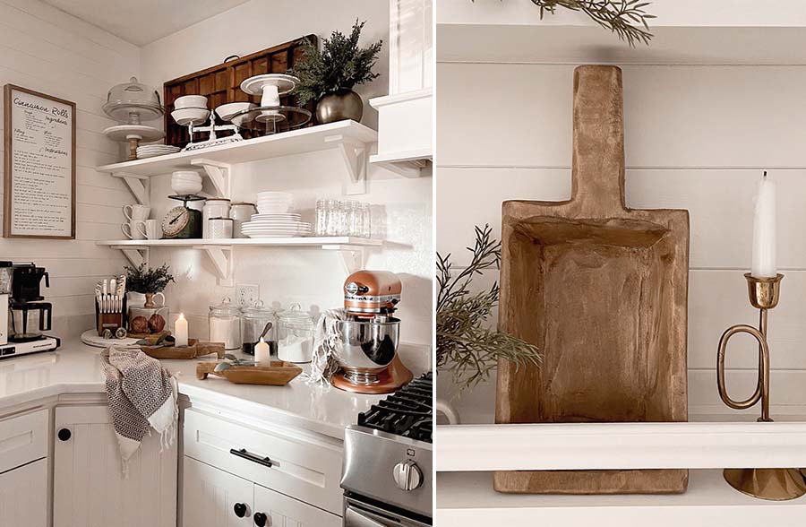 Authentic Handcrafted Wooden Dough Bowls with Handles, Set of 2