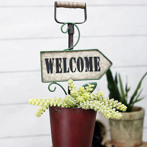 Distressed Welcome Garden Stake, Pick Your Style