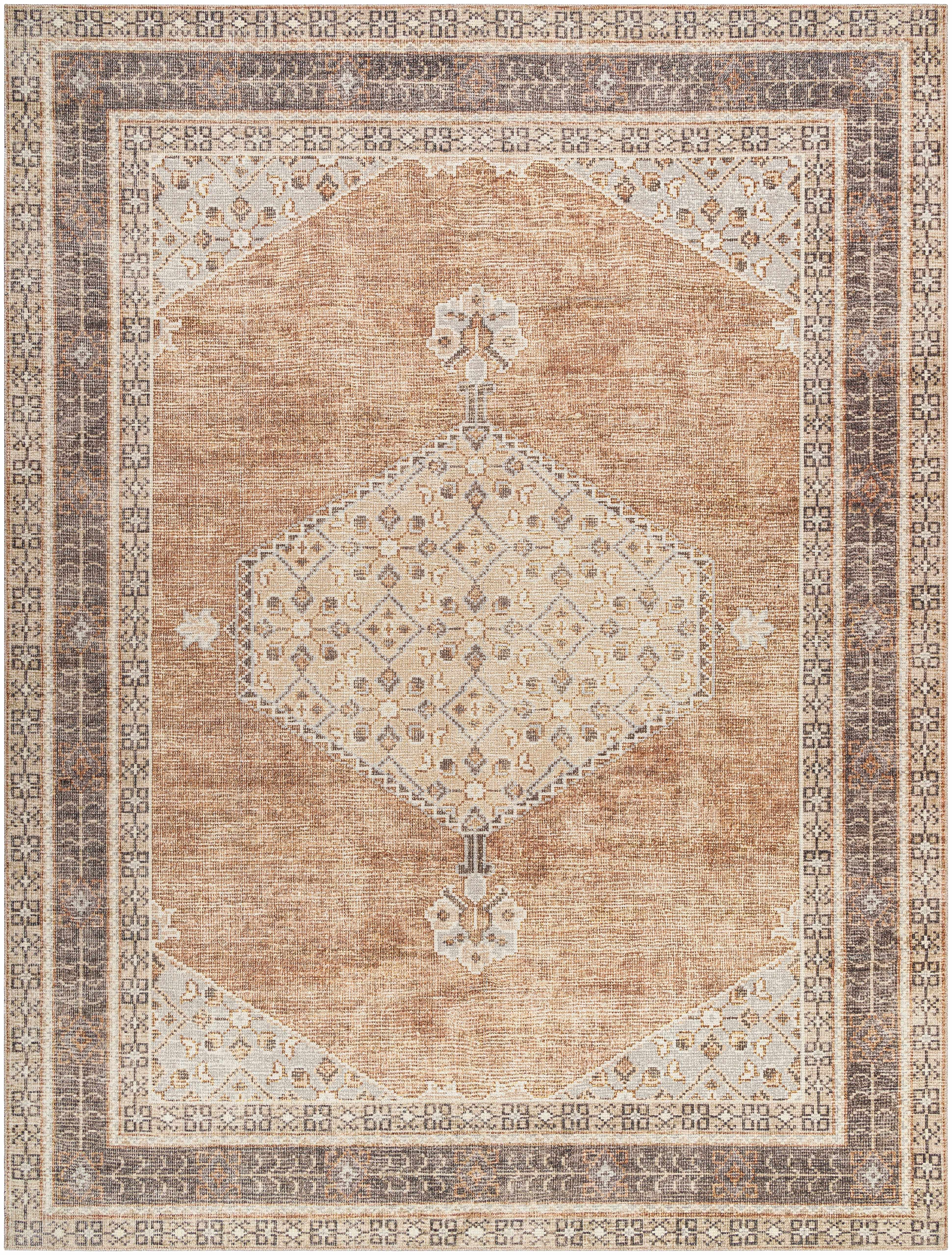 Terracotta Medallion Area Rug