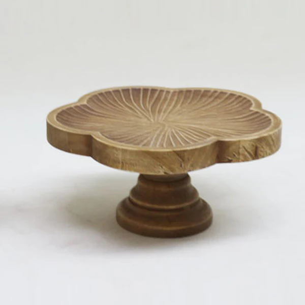Scalloped Wooden Risers, Set of 2