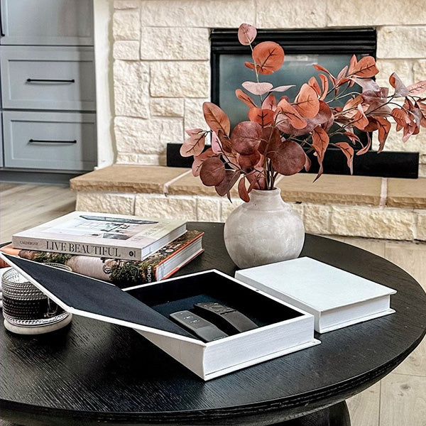 Linen Storage Book Boxes, Set of Two