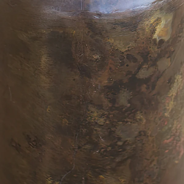 Weathered Brass Finish Flower Vases, Set of 2