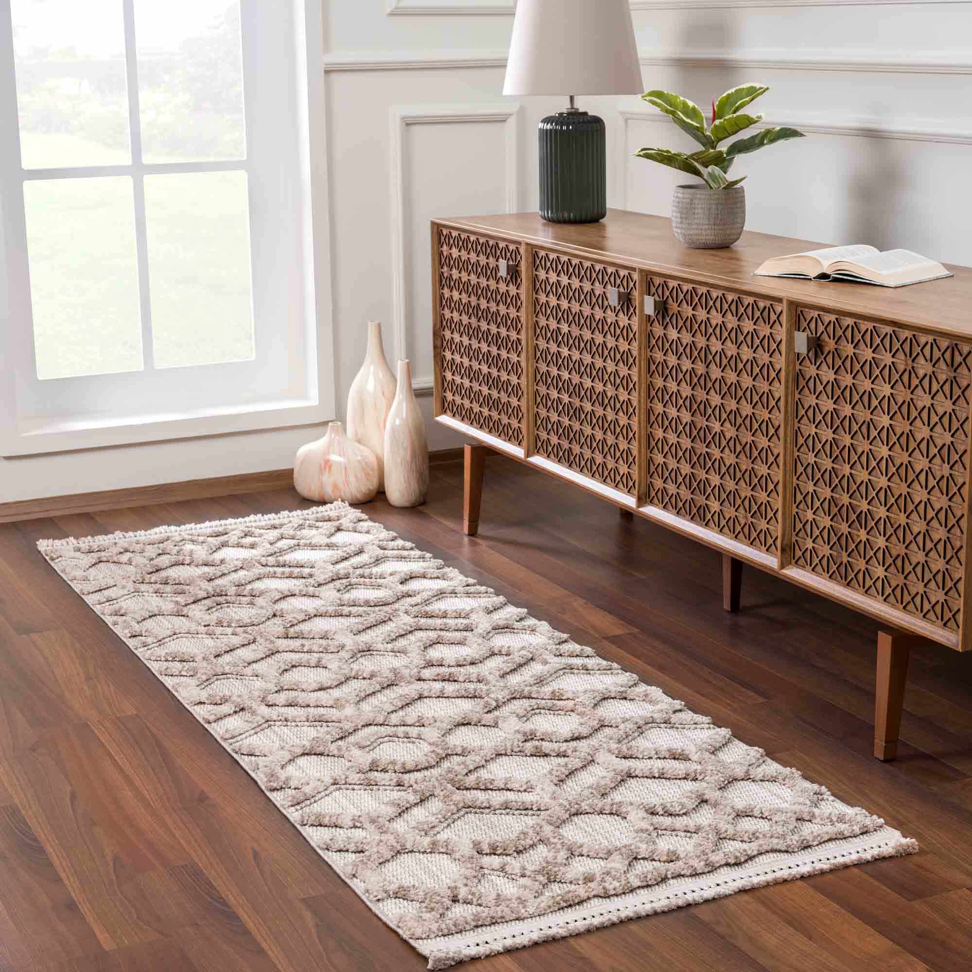 Modern Moroccan Trellis Area Rug