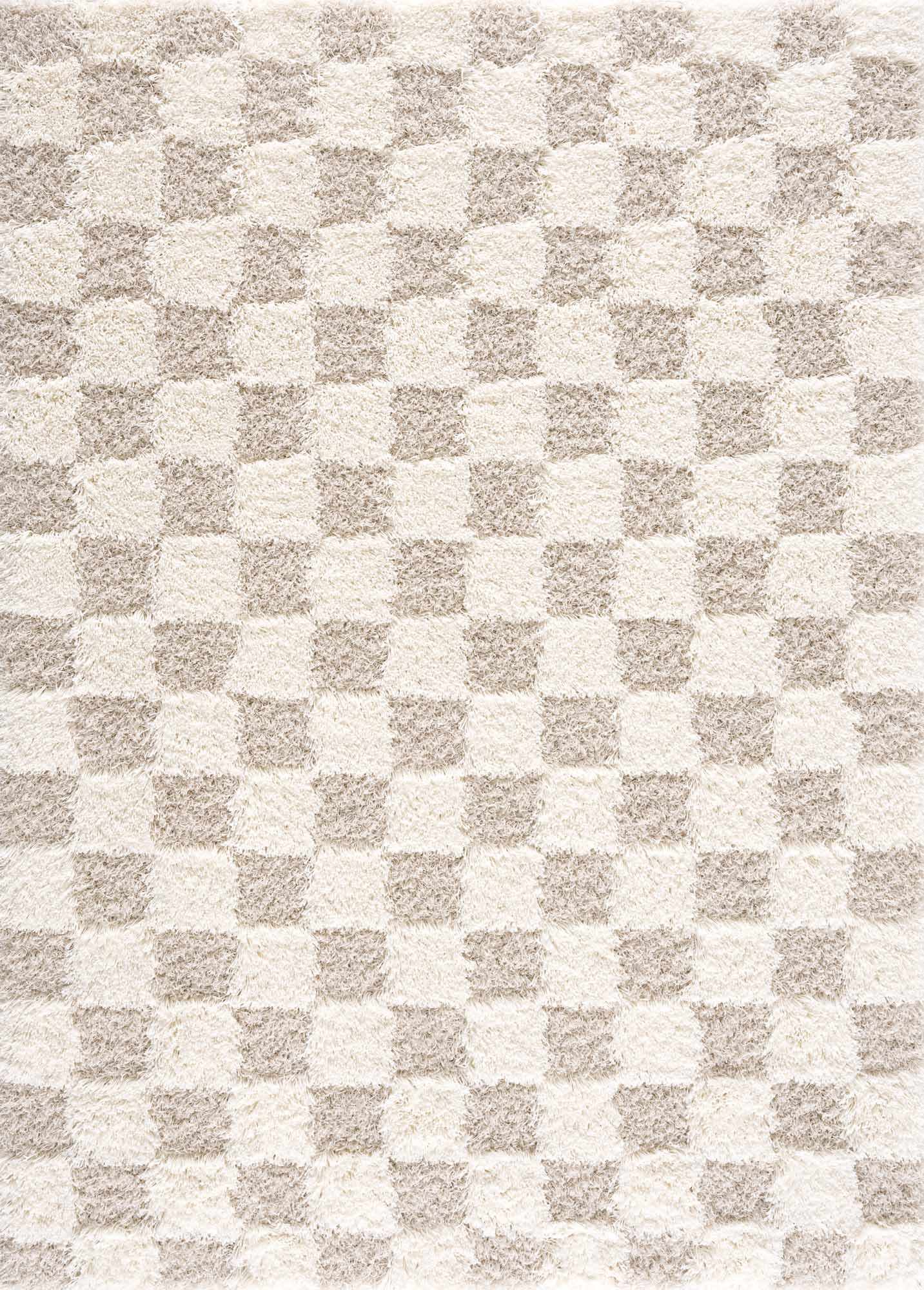 Neutral Checkered Area Rug