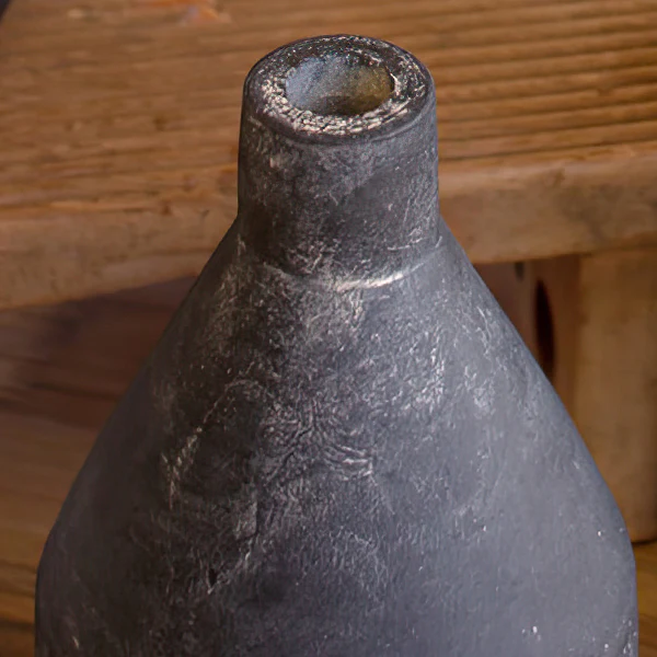 Hand Sculpted Black Clay Vases, Set of 5