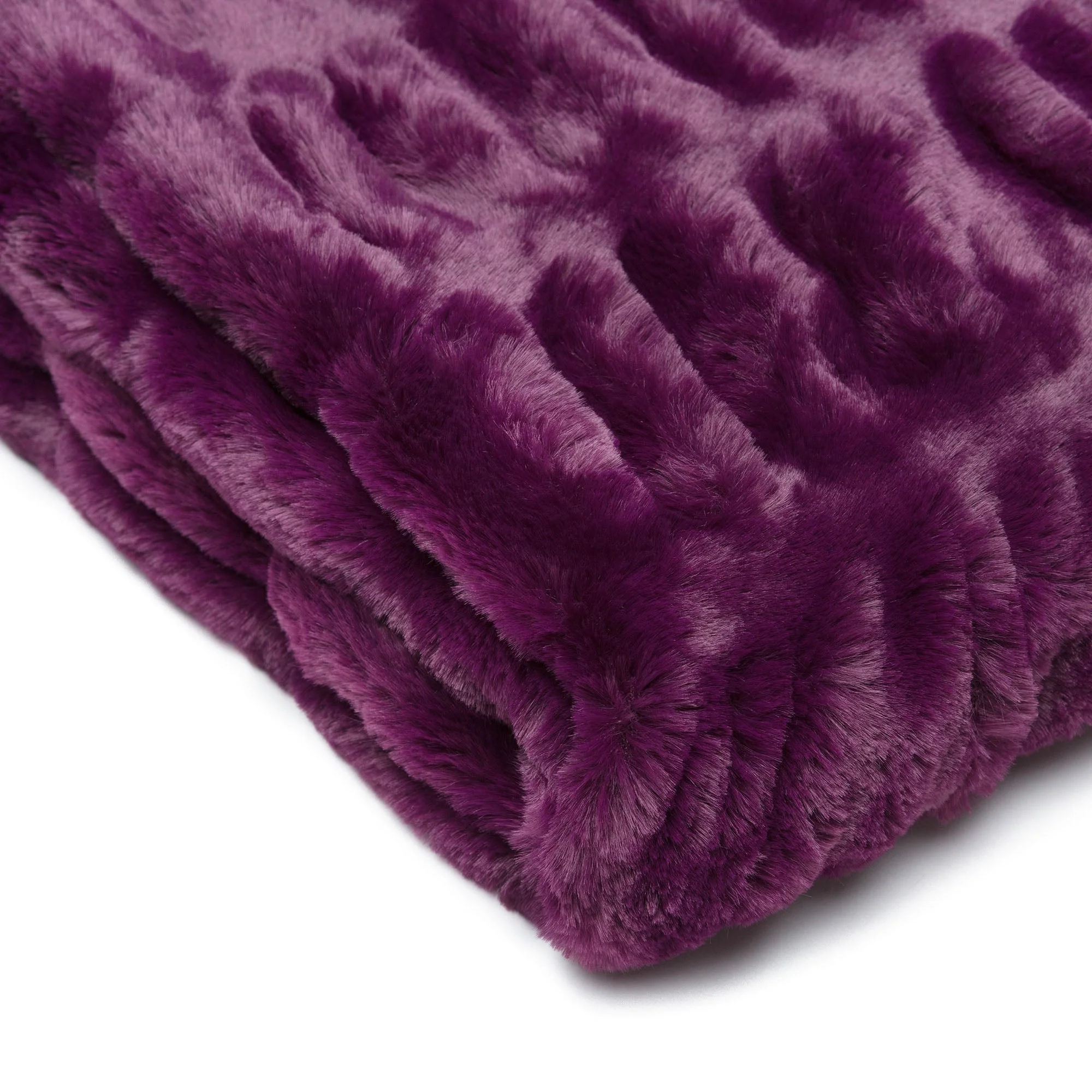 Ruched Faux Fur Throw Blanket