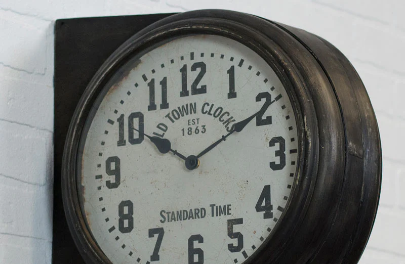 Double-Sided Old Town Wall Clock