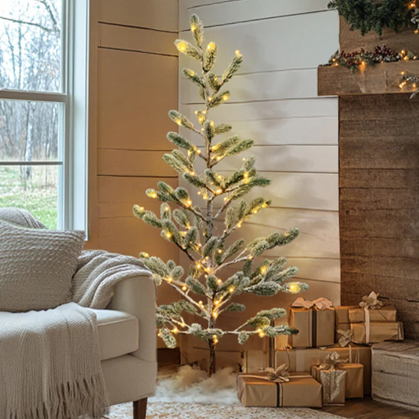 5 Feet LED Flocked Faux Christmas Tree