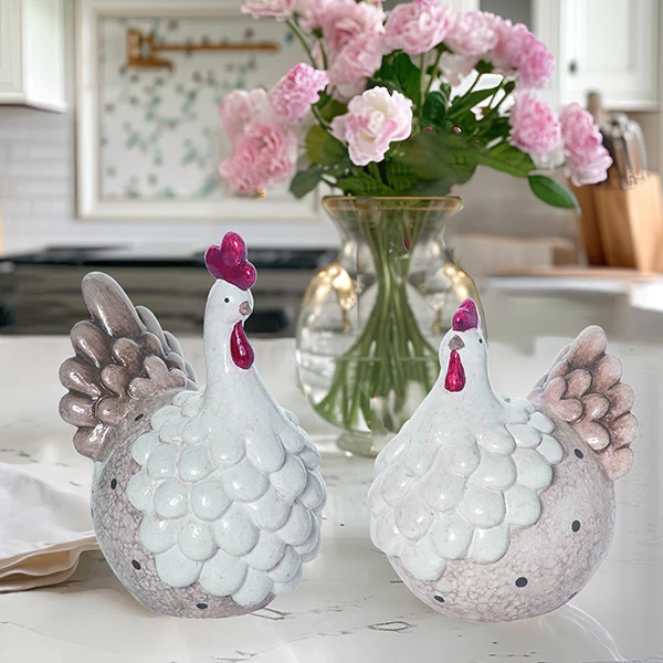 Terracotta Spring Chickens, Set of 2