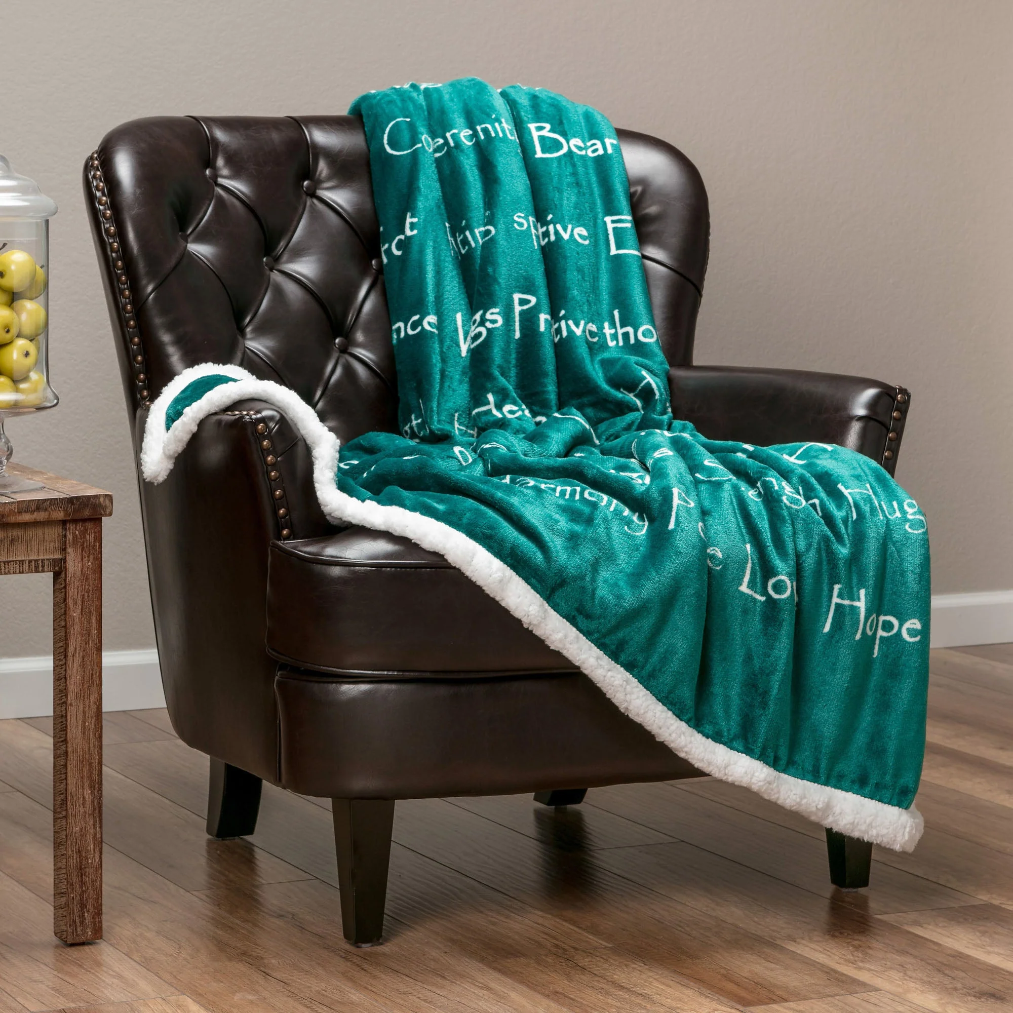 Gift Faux Fur Comfort Words Throw Blanket