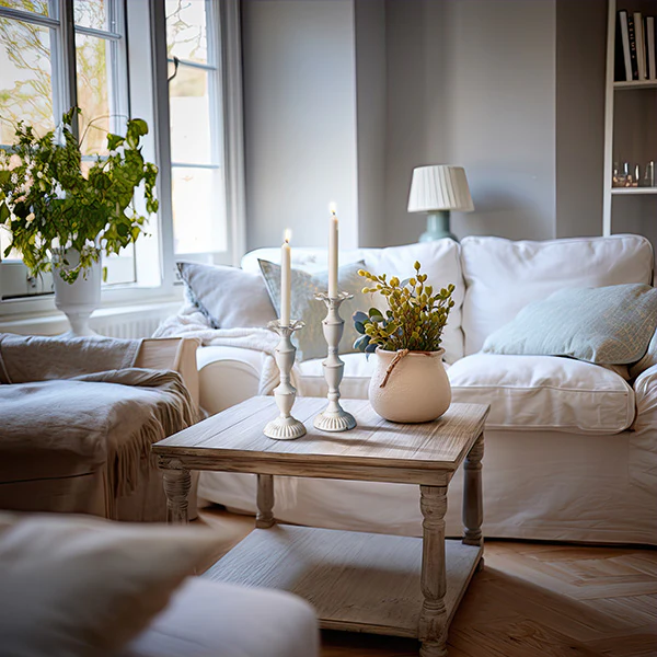 Chippy White Metal Candlesticks, Set of 2