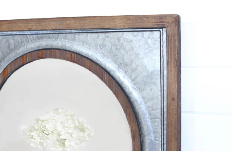 *HUGE* Tin Framed Oval Wall Mirror