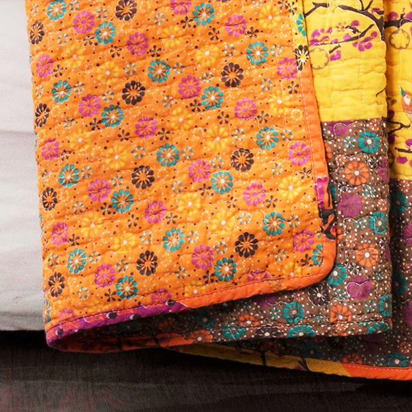 Boho Eclectic Reversible Cotton Throw Blanket, Choose Your Color