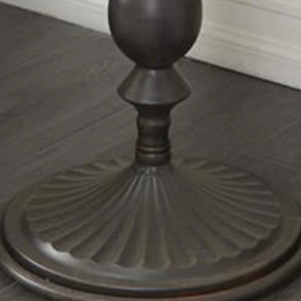 Brown Metal Round Farmhouse Accent Table