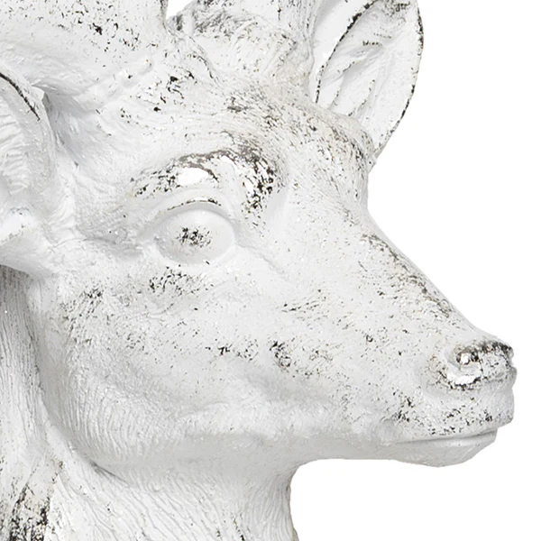 White Distressed Reindeer Candle Holder