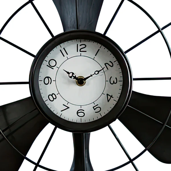 Modern Metal Fan Table Clock