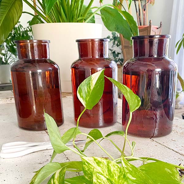 Amber Brown Decorative Glass Vase