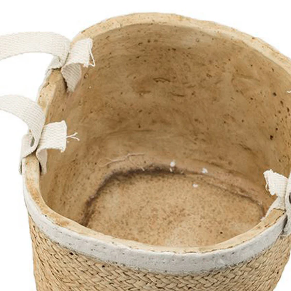 Cement Basket Planters, Set of 2