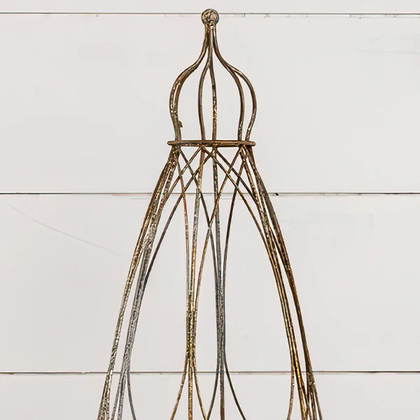 33 Inch Distressed Metal Trellis Planter