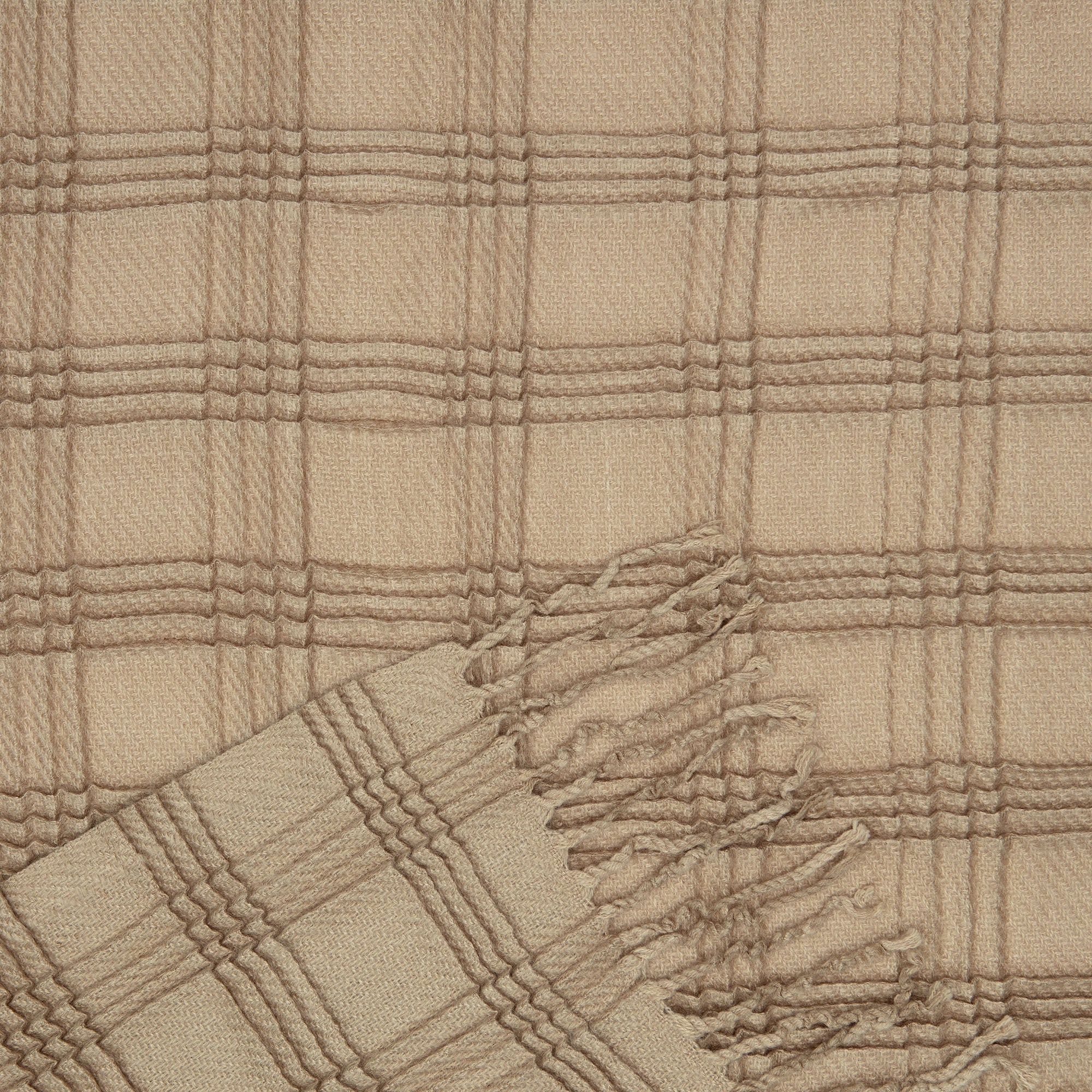 Pleated Plaid Throw Blanket