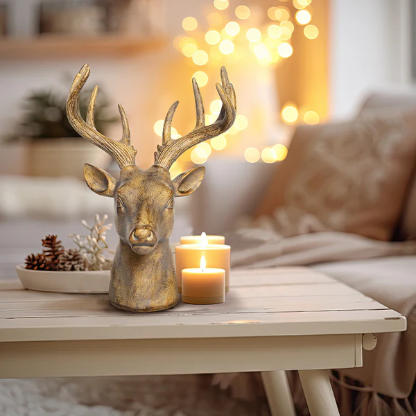 Antique Gold Deer Head