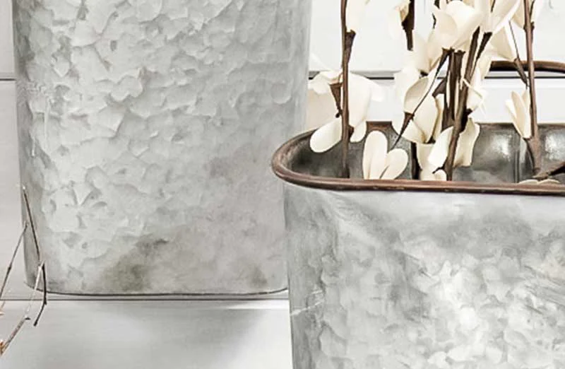 Galvanized Wall Buckets  Set of 3