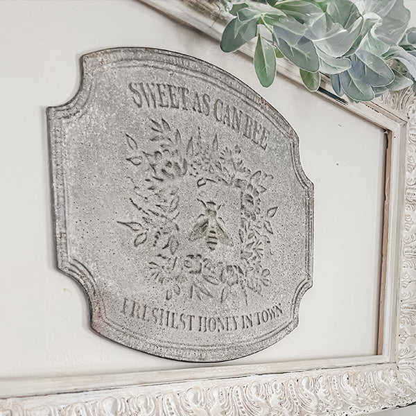 Sweet As Can Bee Metal Farmhouse Sign