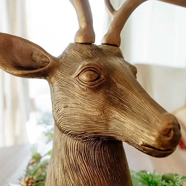 Golden Regal Reindeer Candle Holder