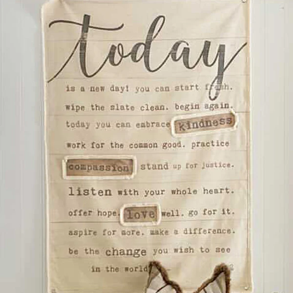 51 Inch LARGE Handsewn Feedsack Wall Art