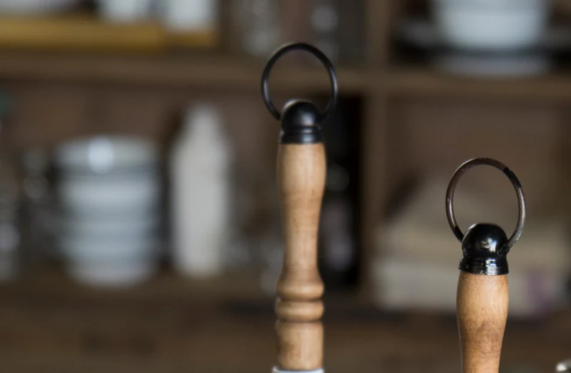 Enamel and Wood Trinket Trays  Set of 2