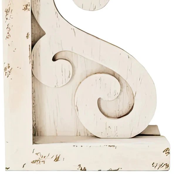 Distressed Farmhouse Wooden Bookend Corbel, Set of Two