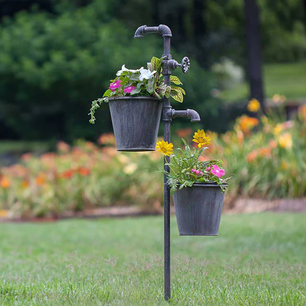 Vintage Pails and Spigots Garden Stakes, Pick Your Style