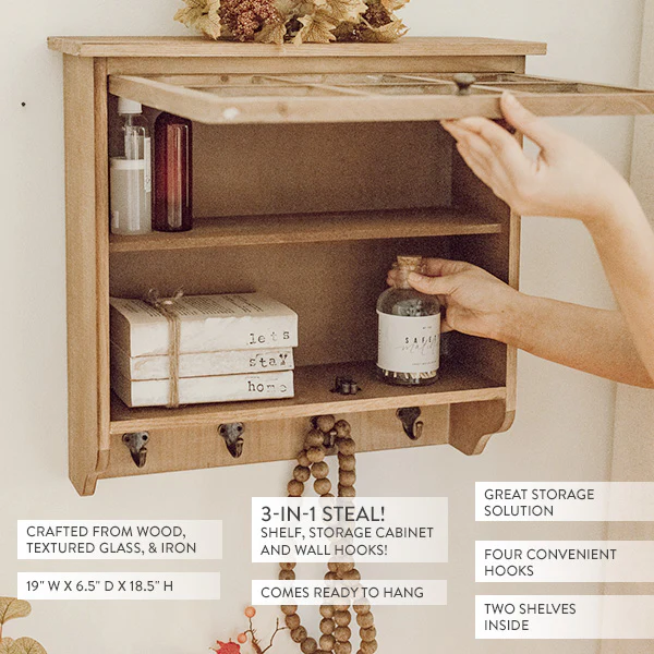 Multi-Functional Wooden Wall Cabinet