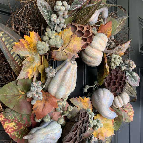 Premium Pumpkin and Gourd Autumn Wreath