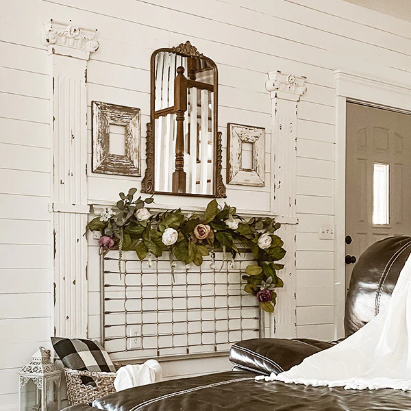 78 Inch High Distressed Wooden Decorative Column