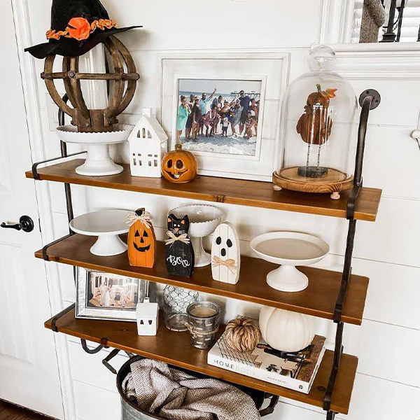 Industrial Three-Tiered Open Shelving System