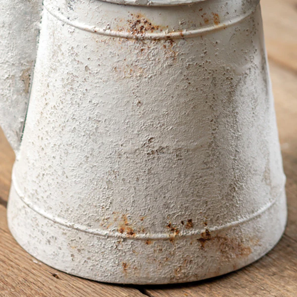 Distressed Goose Metal Bucket with Wood Handle