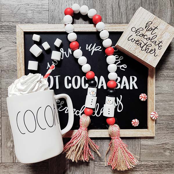 Christmas Beaded Garland with Tassels, Pick Your Style