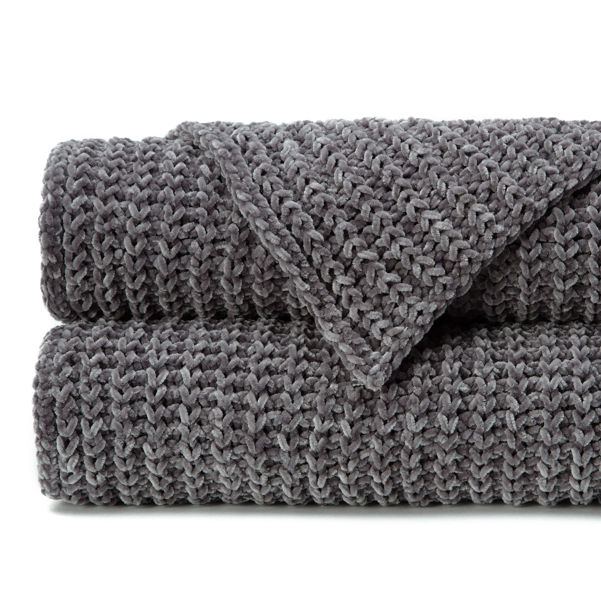 Knit Chenille Throw Blanket