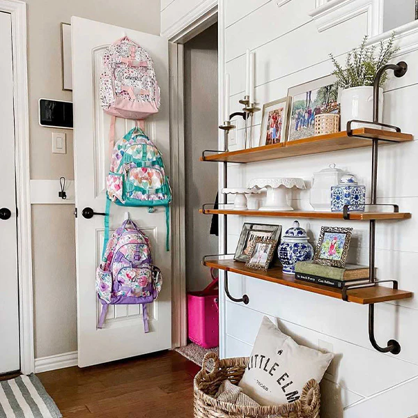 Industrial Three-Tiered Open Shelving System