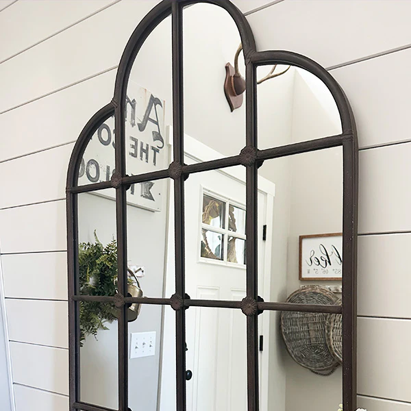Windowpane Arched Modern Mirror