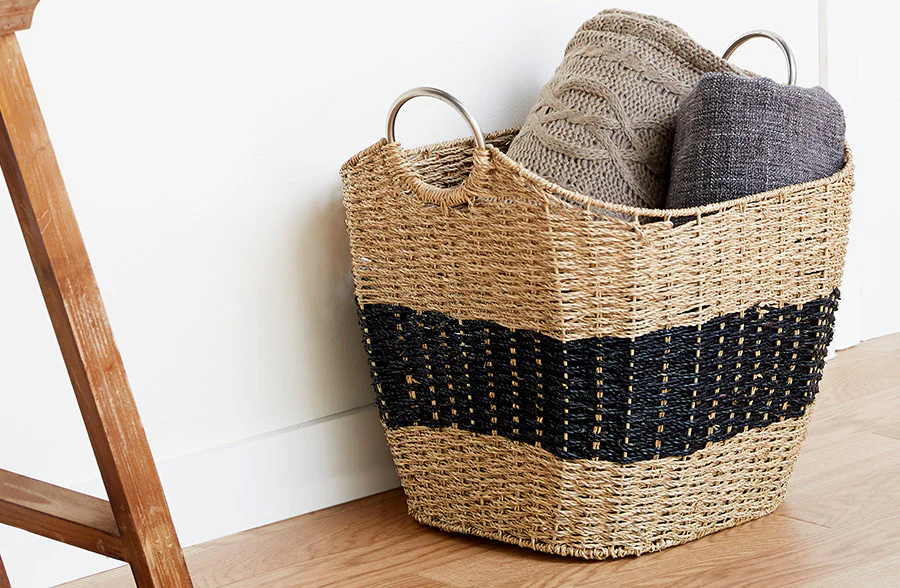 Two-Toned Seagrass Basket