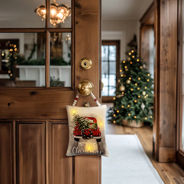 Light Up Vintage Truck Hanging Pillow